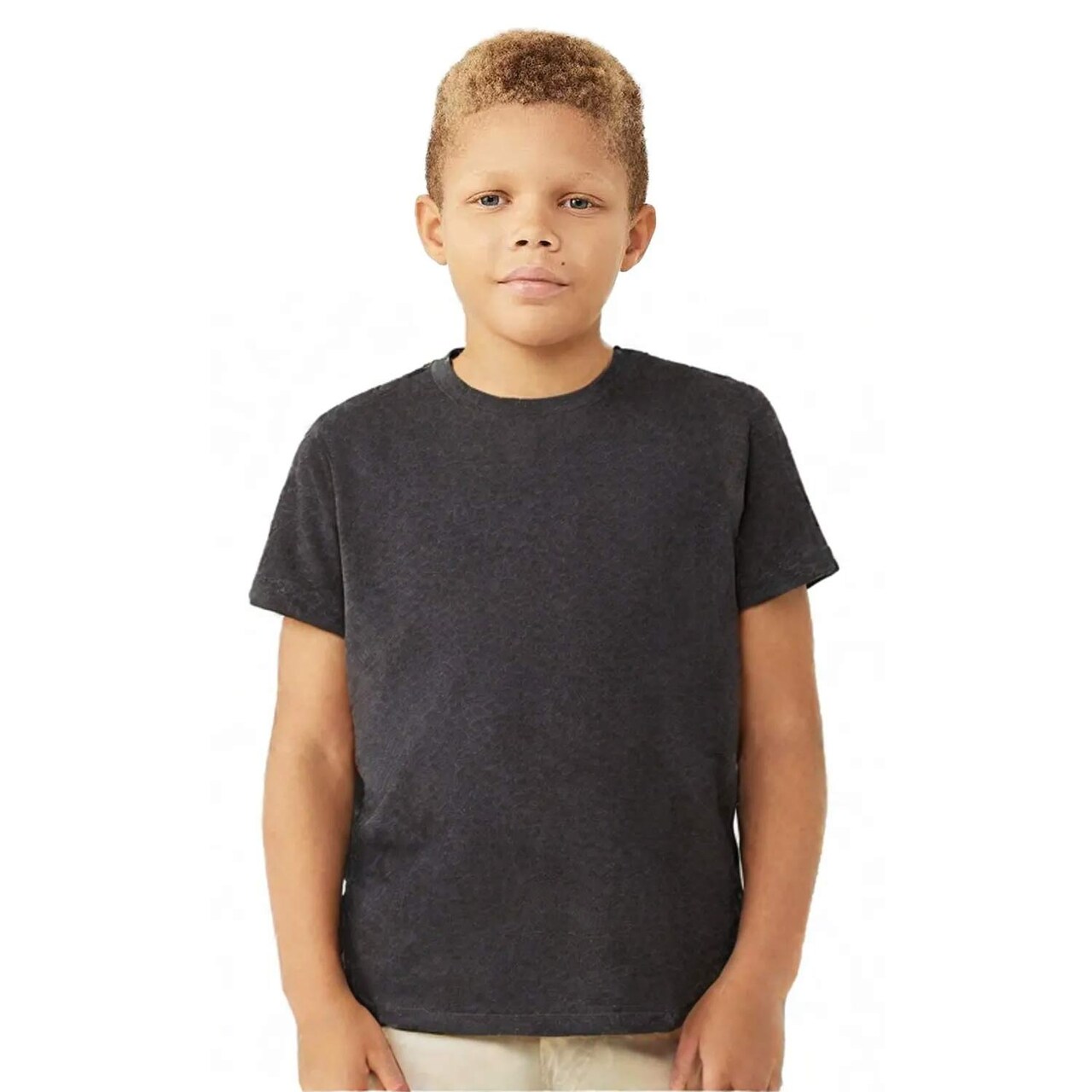 24 Pack BELLA+CANVAS Youth Heather CVC Tee for School, Sports & Everyday Wear Kids Cotton Blend Shirt Bundle